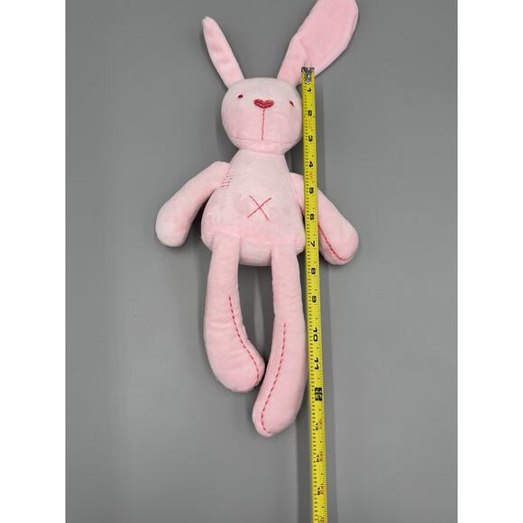 Earth Mama Pink Bunny Rabbit Plush X On Tummy 13” Stuffed Animal - Picture 4 of 6